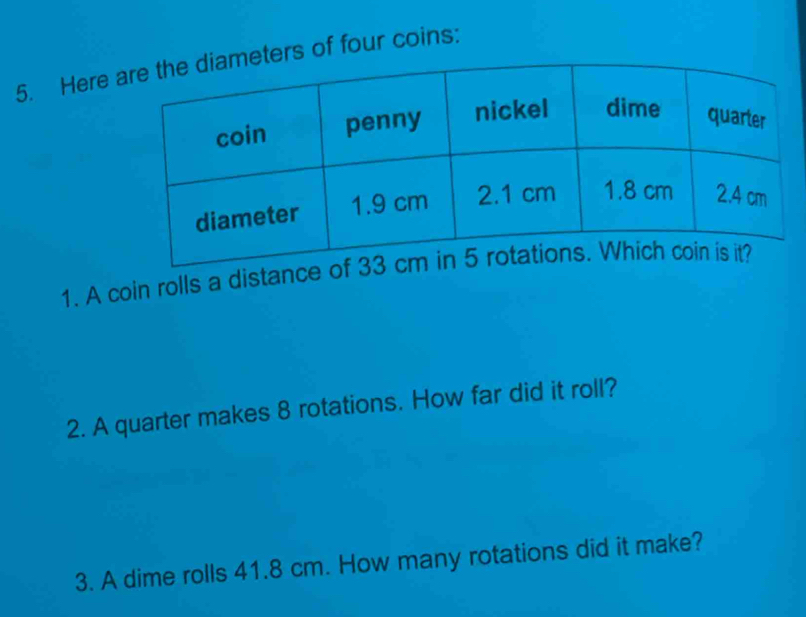 Solved: Here s of four coins: 1. A coin rolls a dist 2. A quarter makes ...