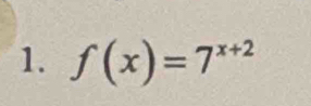 f(x)=7^(x+2)