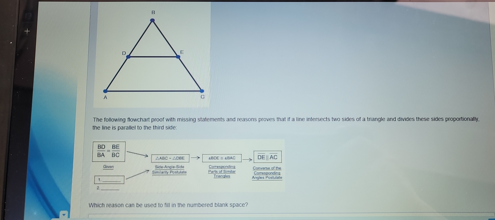 Solved: The following flowchart proof with missing statements and ...