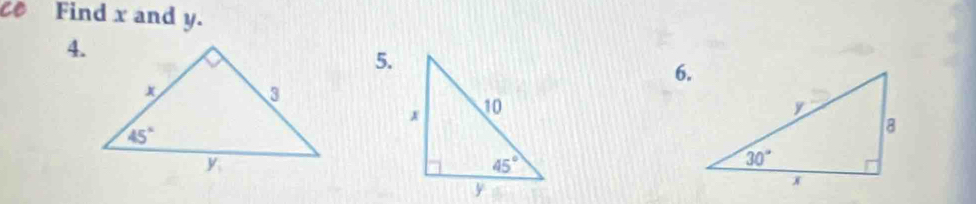 Find x and y.
4.
5.
6.