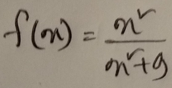 f(x)= x^2/x^2+9 