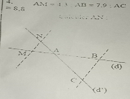 =8.8 AM=43AB=7.9:AC
: