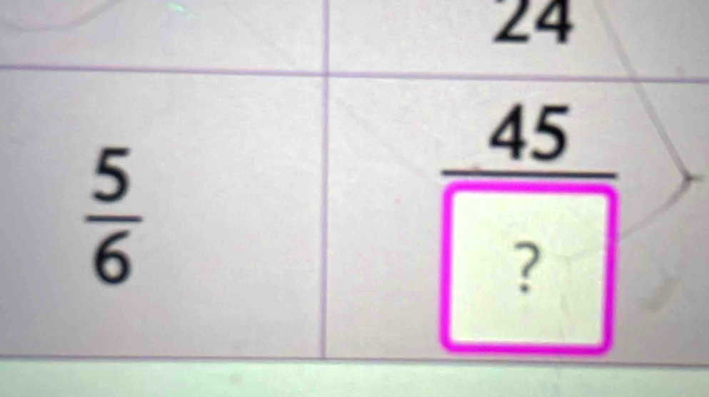  5/6 
frac beginarrayr 24 45endarray boxed ?