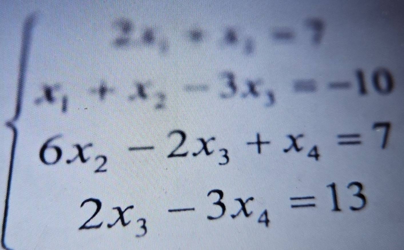 beginarrayl y_f(x_2=10 x_1+x_2-3x_3=-10 6x_3-2x_5+x_4=7 2x_1-3x_4=13endarray.
1