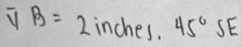 overline VB=2inches.45°SE