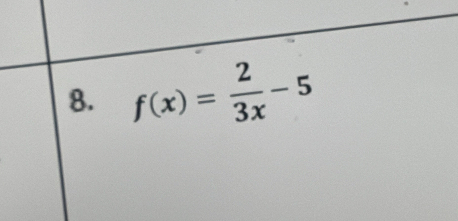 f(x)= 2/3x -5