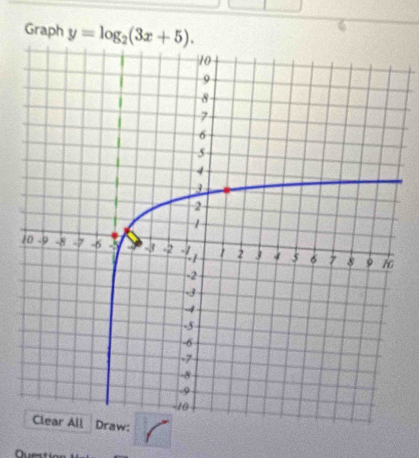 Graph y=log _2(3x+5).