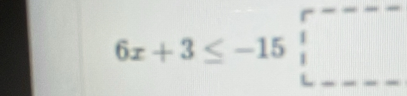 6x+3≤ -15□