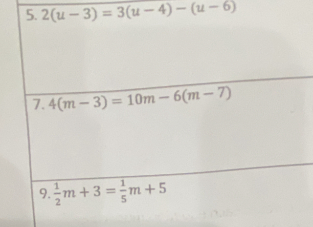 2(u-3)=3(u-4)-(u-6)