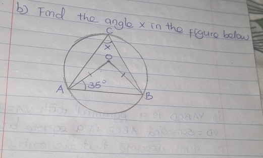 Find the angle x the figure below