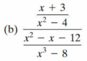 frac  (x+3)/x^2-4  (x^2-x-12)/x^3-8 