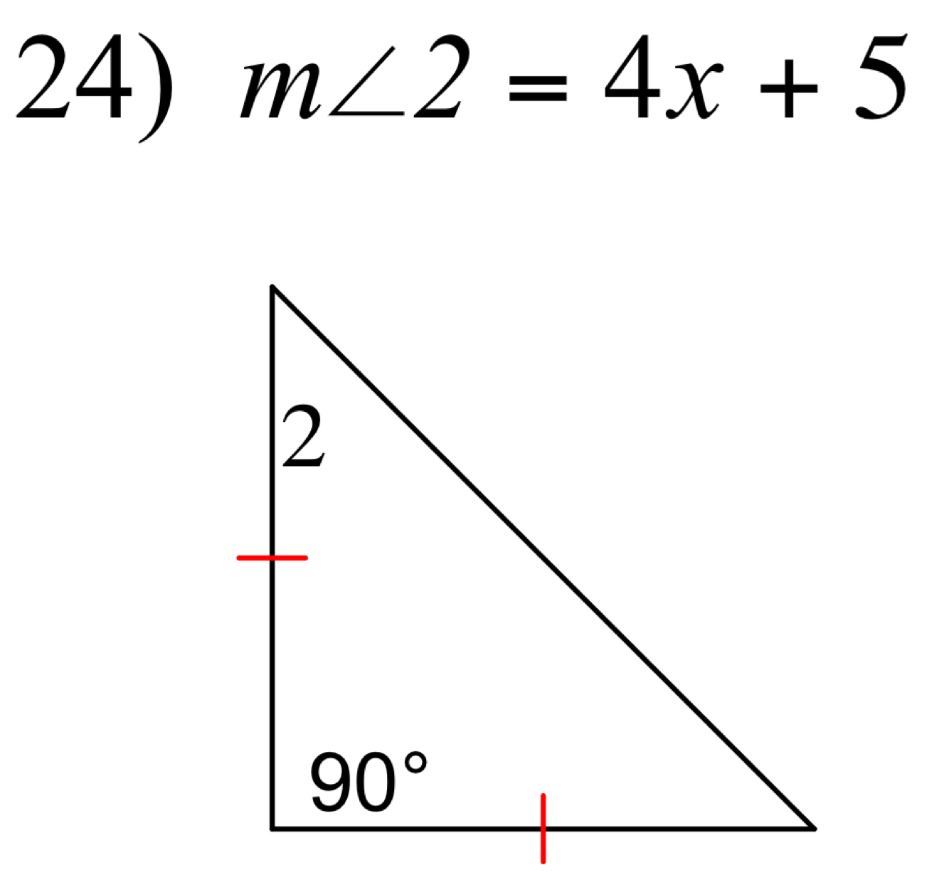 m∠ 2=4x+5