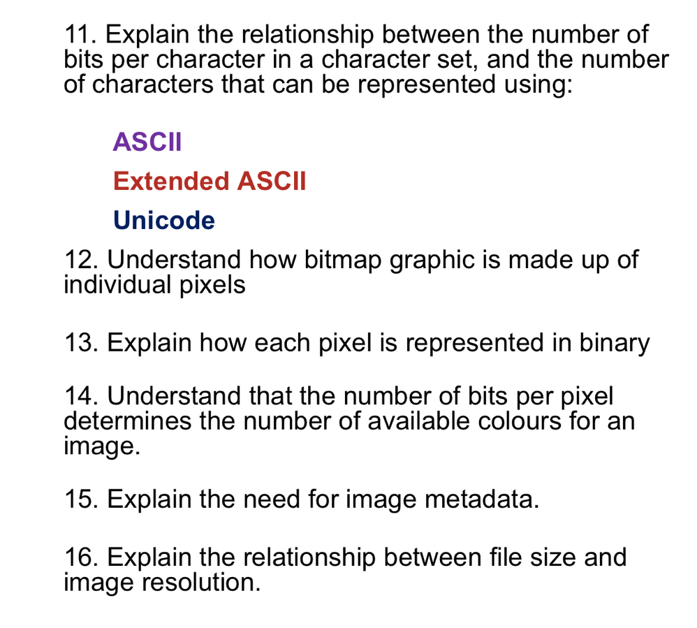 Solved: Explain the relationship between the number of bits per ...