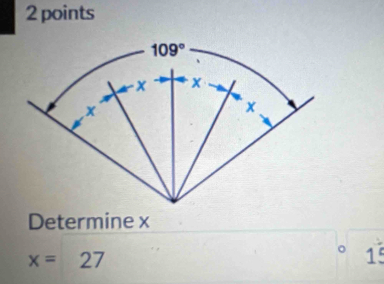 Determine x
x=27
15