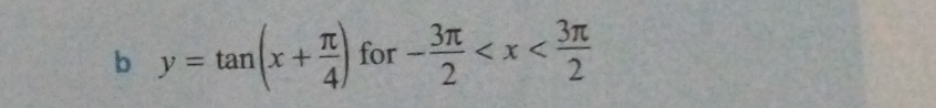 y=tan (x+ π /4 ) for frac  - 3π /2 