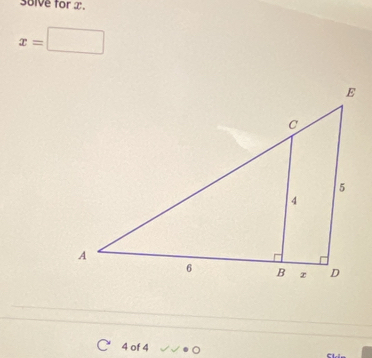 3olve for x.
x=□
4 of 4