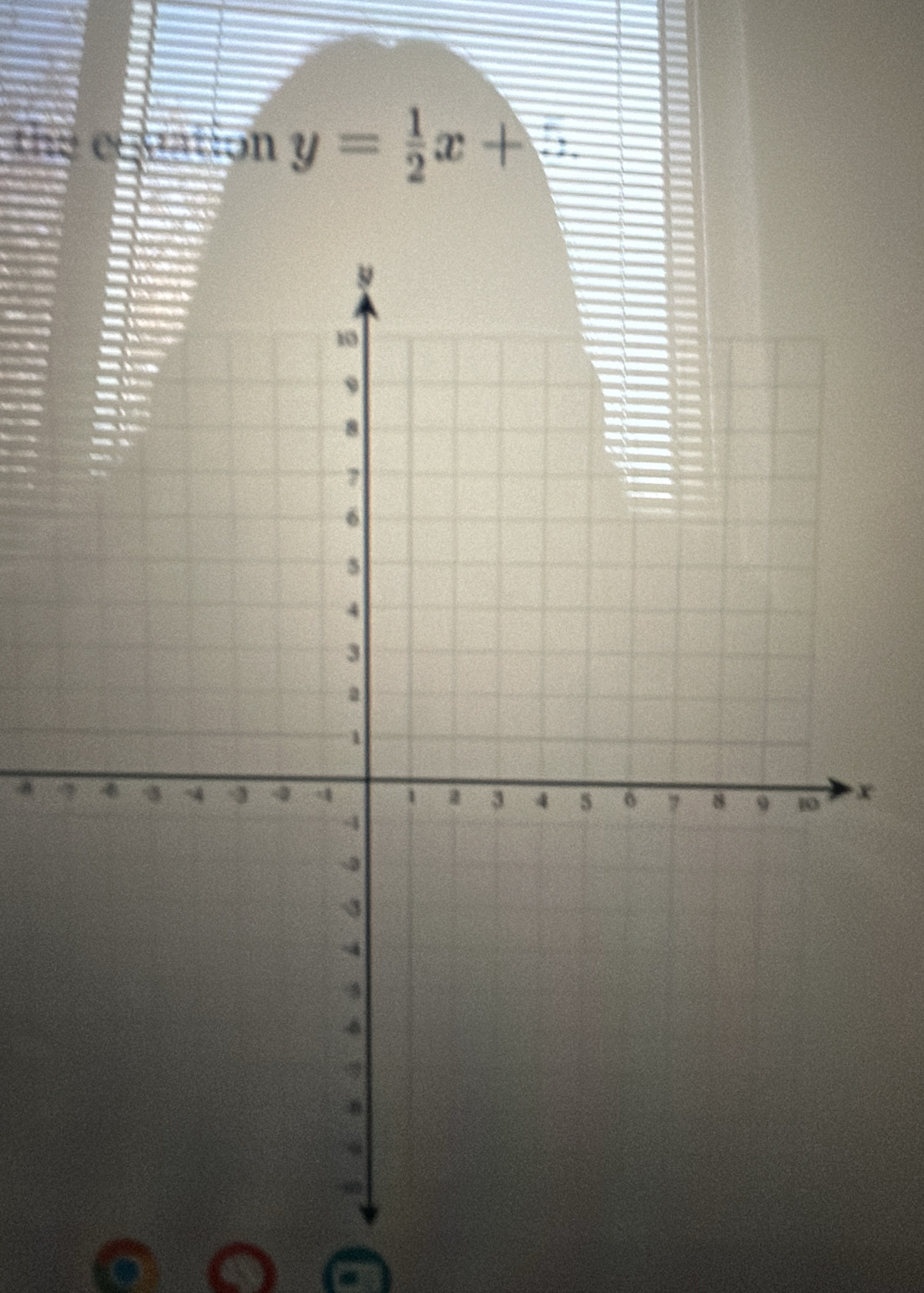 the eopation y= 1/2 x+5
A