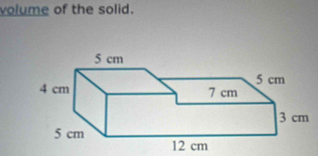 volume of the solid.