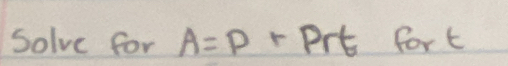 Solve for A=PrPrt fort