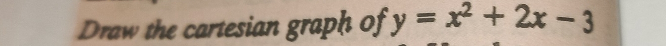 Draw the cartesian graph of y=x^2+2x-3