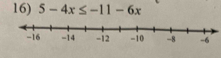 5-4x≤ -11-6x