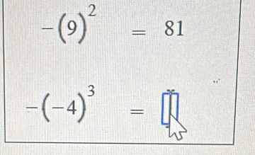 -(9)^2=81