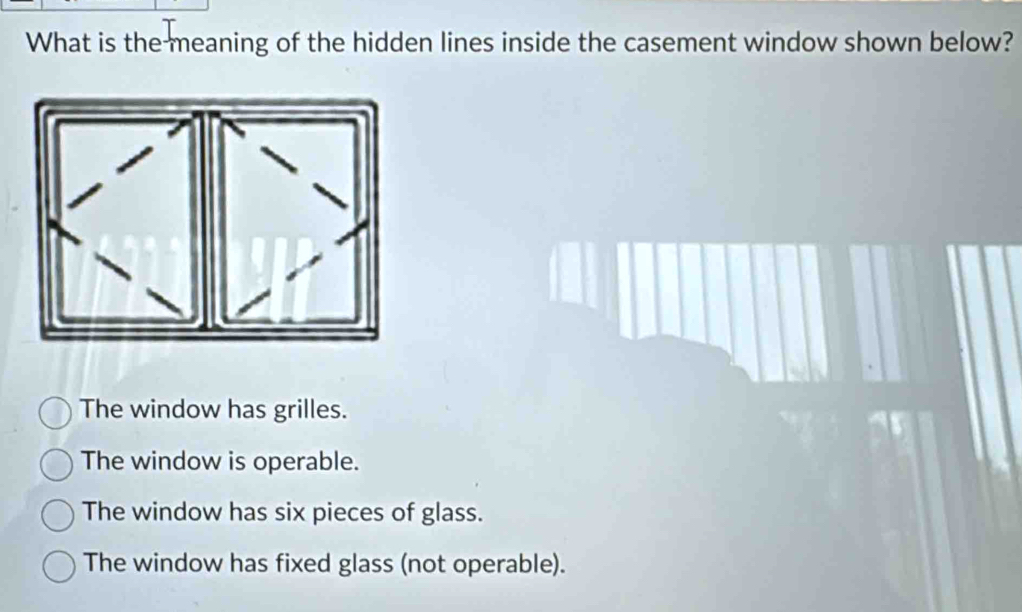 Solved: What is the meaning of the hidden lines inside the casement ...