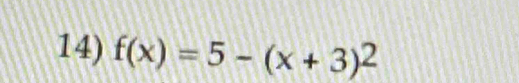 f(x)=5-(x+3)^2