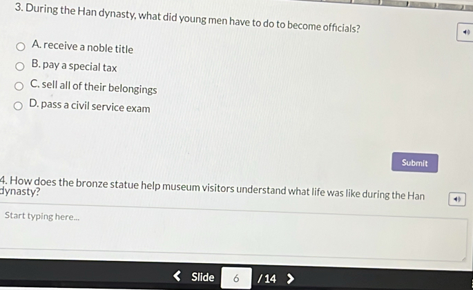 Solved: During the Han dynasty, what did young men have to do to become ...