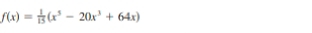 f(x)= 1/15 (x^5-20x^3+64x)