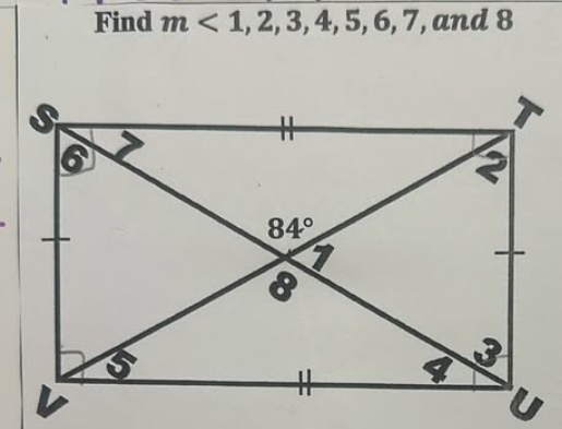 Find m<1,2,3,4,5,6,7 , and 8