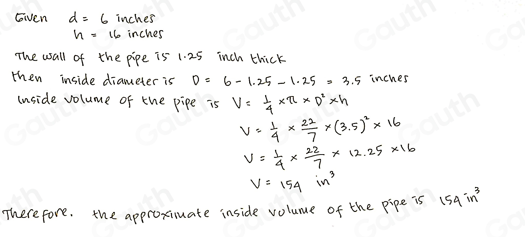 Solved: A cylindrical piece of iron pipe is shown below. The wall of ...
