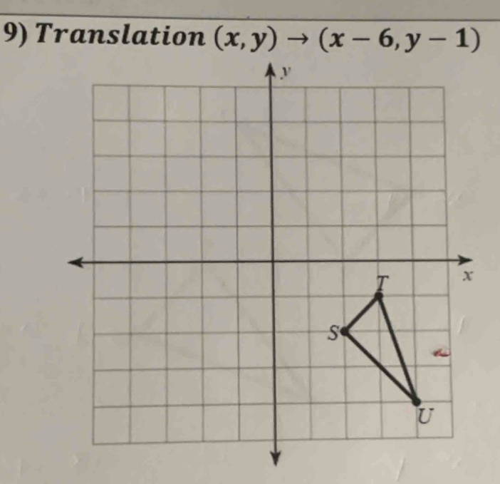 Translation (x,y)to (x-6,y-1)