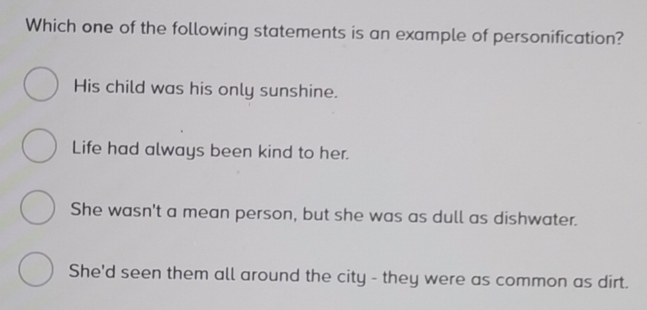 Solved: Which one of the following statements is an example of ...