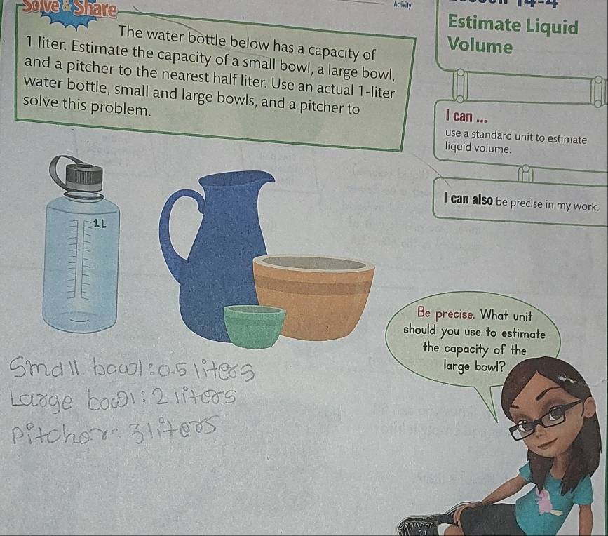 Solved: Solver Share _Activity Estimate Liquid The water bottle below ...