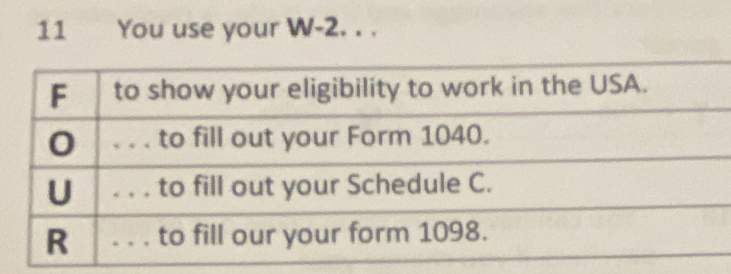 You use your W-2. . .