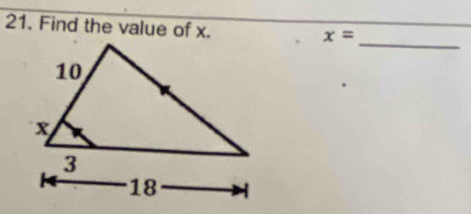 Find the value of x. x=
_