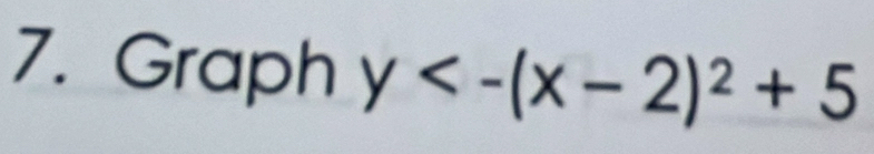 Graph y<-(x-2)^2+5