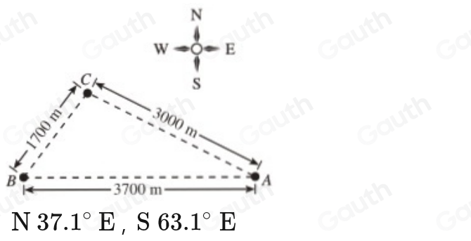 Solved: A boat race runs along a triangular course marked by buoys A, B ...