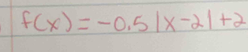 f(x)=-0.5|x-2|+2