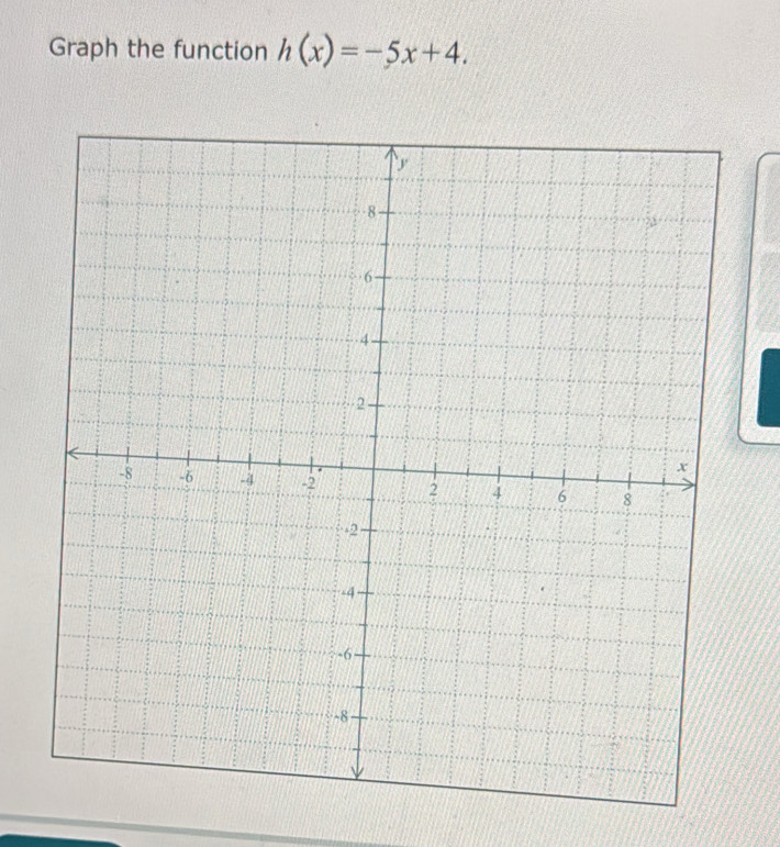 Graph the function h(x)=-5x+4.