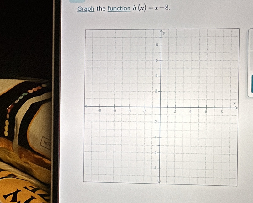 Graph the function h(x)=x-8.