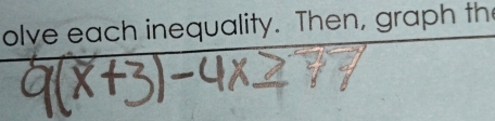 olve each inequality. Then, graph th