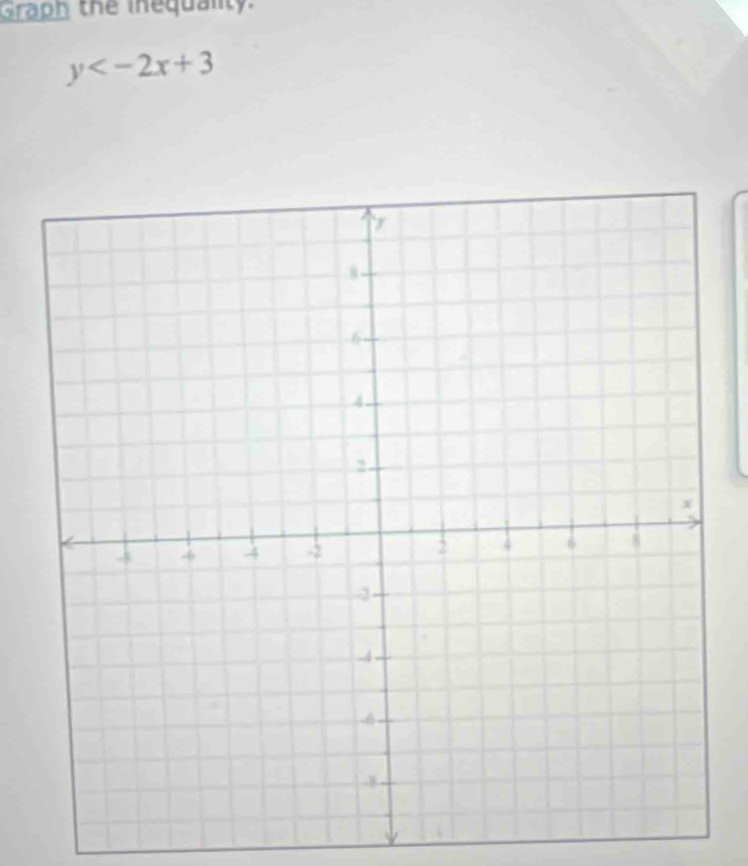 Graph the inequality.
y