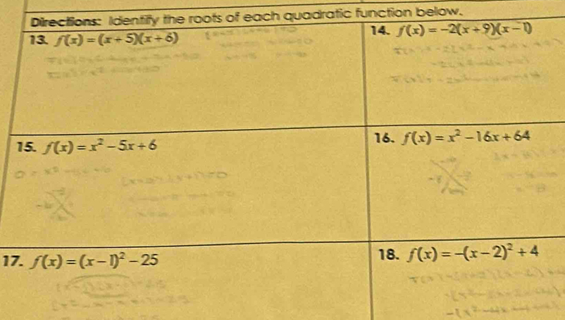 ch quadratic function below.
17