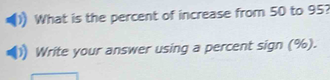 What is the percent of increase from 50 to 95? 
Write your answer using a percent sign (%).