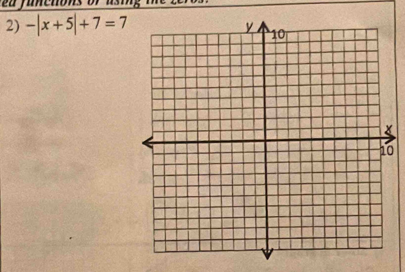 ea functions or 
2) -|x+5|+7=7
0