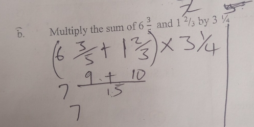 Multiply the sum of 6 3/5  and 1 ²/₃ by 3 ¼