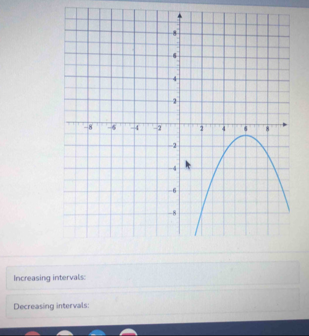 Increasing intervals: 
Decreasing intervals: