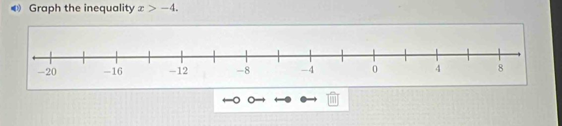 ◆ Graph the inequality x>-4. 
11